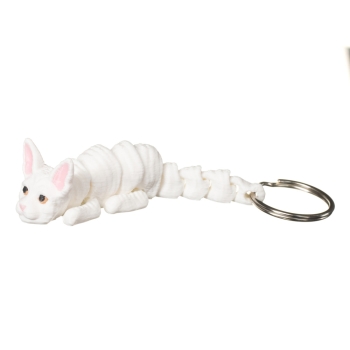 Kot rex biały brelok 3D do kluczy